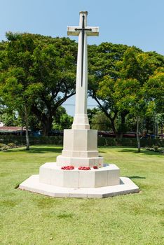 World war two soilder cemetary ground in Thailand, taken on a sunny day