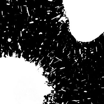 black grunge ink splash on white paper