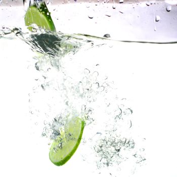 lime water splash freshness drink concept