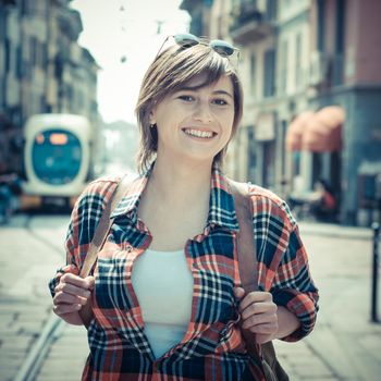 hipster girl in the street