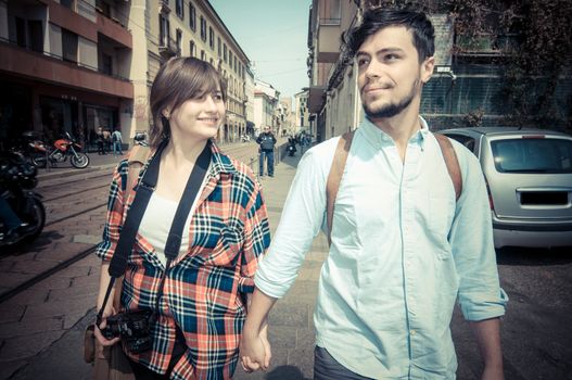 couple walking in the street