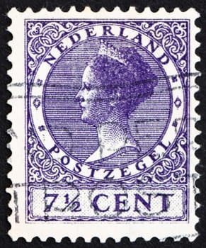 NETHERLANDS - CIRCA 1927: a stamp printed in the Netherlands shows Queen Wilhelmina, circa 1927