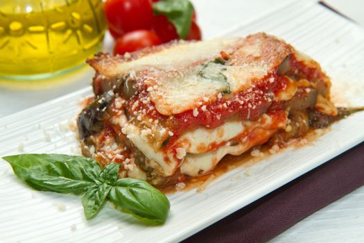 parmigiana eggplant with fresh ingredient 
