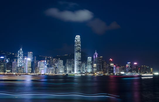 night scene of hong kong