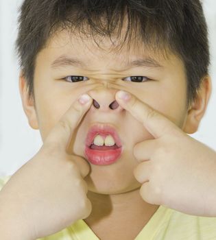 boy with funny face