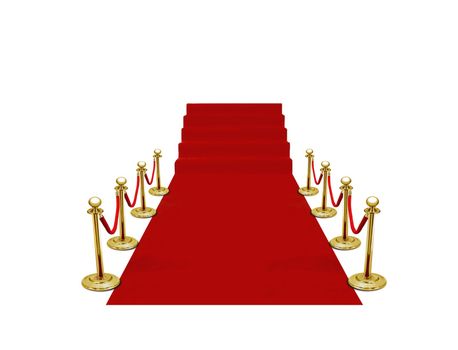 Red carpet with golden pole barrier