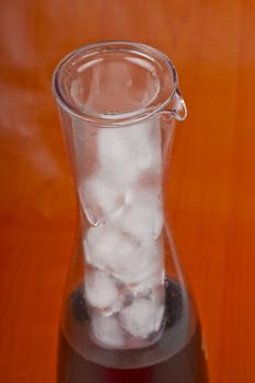 Bottle of wine with space for ice cubes