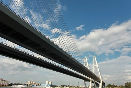 Big Obukhov bridge over the river Neva in St. Petersburg
