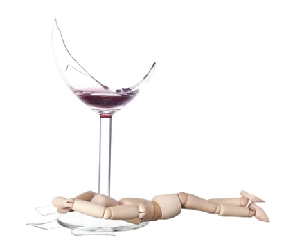 Drunk Mannequin Doll with a glass of red wine