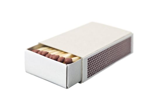 Box of Safety Matches on white background