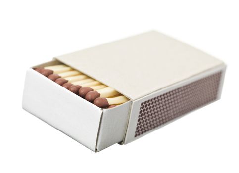 Box of Safety Matches on white background