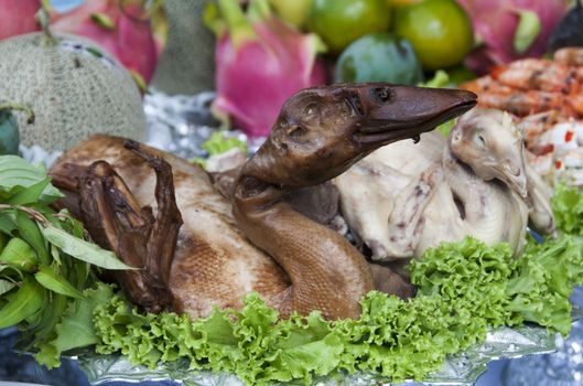 asia duck food on the street in Bangkok