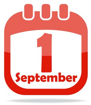 icon calendar days of knowledge September 1 vector illustration