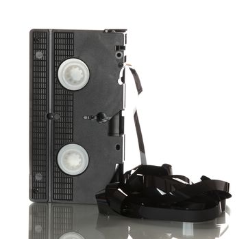 videotape with damaged ribbon