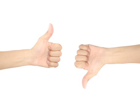 good and bad hand sign