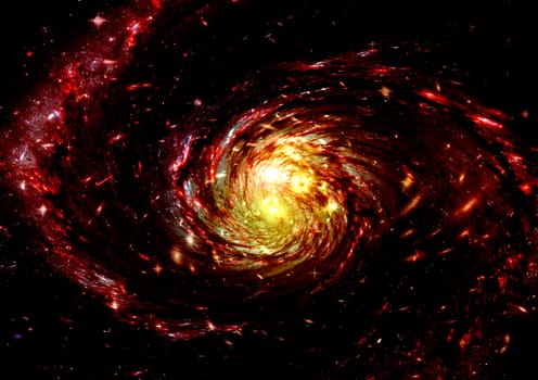 Stars and spiral galaxy in a free space