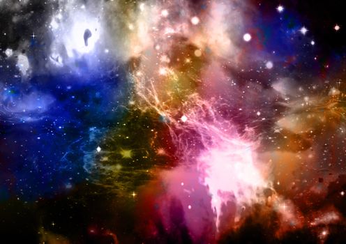 Far space being shone nebula as abstract background