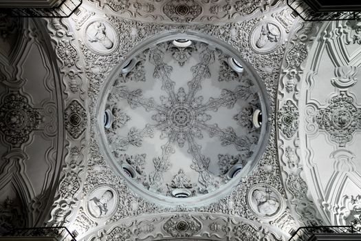 Inside of the dome of the parish church of Santa Cruz, Cadiz, Spain