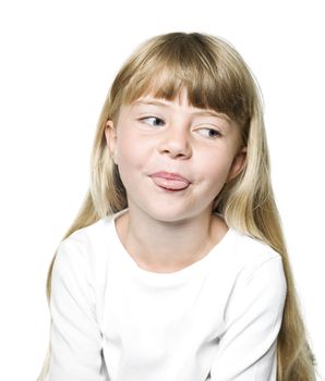 Portrait of a Little Girl making a face