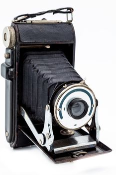 Old camera vintage on a white background
