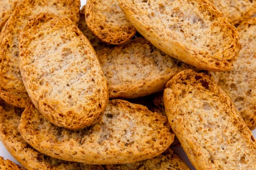 A background of toasted bread
