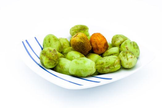 Fresh colorful cactus fruit on a  dish