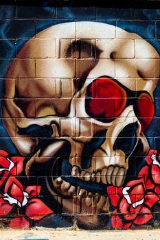 PUERTO REAL, CADIZ, SPAIN-JUL 15: Graffiti of unidentified artist on the first tournament of Graffiti of Puerto Real on Jul 15, 2011, in Puerto Real,  Spain