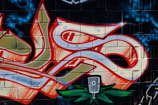PUERTO REAL, CADIZ, SPAIN-JUL 15: Graffiti of unidentified artist on the first tournament of Graffiti of Puerto Real on Jul 15, 2011, in Puerto Real,  Spain