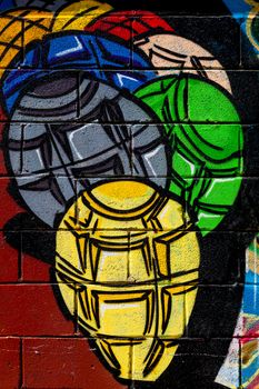 PUERTO REAL, CADIZ, SPAIN-JUL 15: Graffiti of unidentified artist on the first tournament of Graffiti of Puerto Real on Jul 15, 2011, in Puerto Real,  Spain