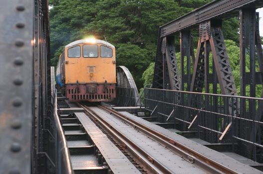 train is running on the bridge