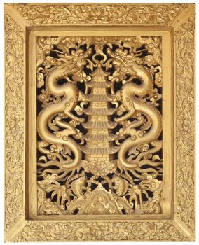 dragon frame, decoration chainese style for window in temple