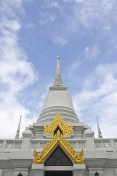 thai pagoda new style in samutprakarn, thailand