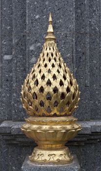gold lamp out door thai style, use decorate at temple