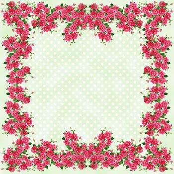 Pastel Mint & White Polkadots with Rose Frame
