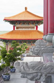 decorating the chinese style. The decor is colorful.