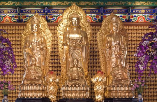 Buddha statue, Looking at the temple in Thailand.