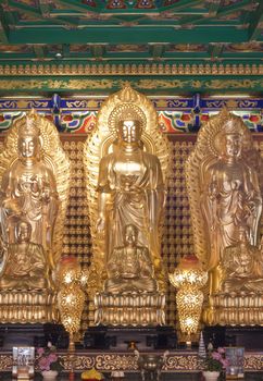 Buddha statue, Looking at the temple in Thailand.