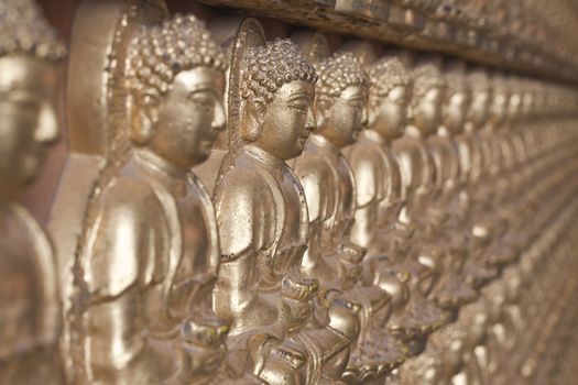 Buddha statue, Looking at the temple in Thailand.