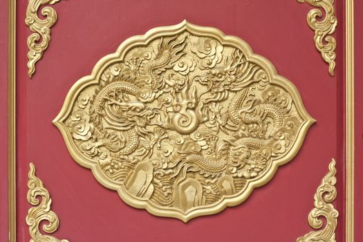 dragon frame, decoration chainese style for window in temple