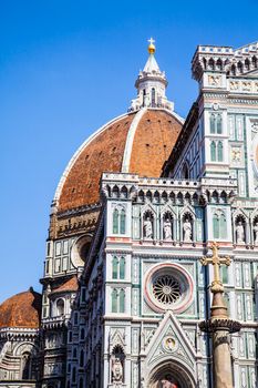 Italy, Florence. The famous landmark Campanile di Giotto, close to Duomo di Firenze