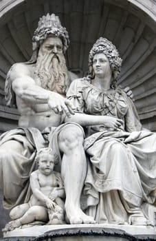 Vienna, Austria - Neptune Fountain next to Albertina Museum