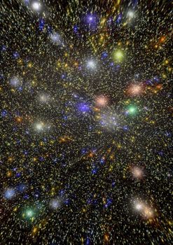 Stars of a planet and galaxy in a free space