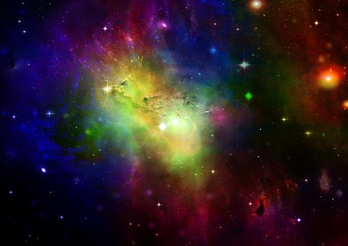 Far space being shone nebula as abstract background