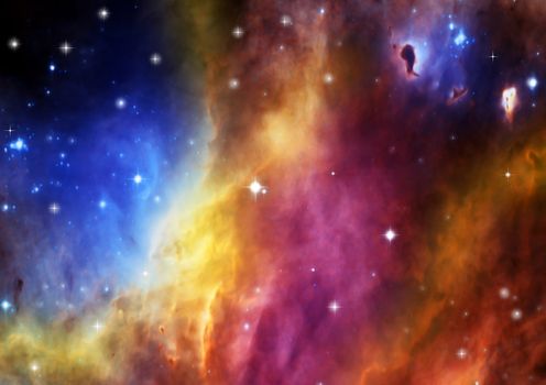 Far space being shone nebula as abstract background