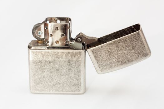 Photo of lighter on white background. Closeup image.