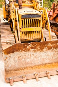 Caterpillar Tractor car  heavy yellow truck