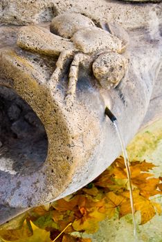 detail of the famous Fontana delle Api in Rome