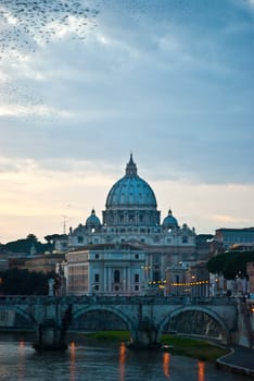 basilica of Saint Peter in the evening light
