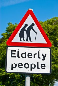 traffic sign for paying attention for elderly people