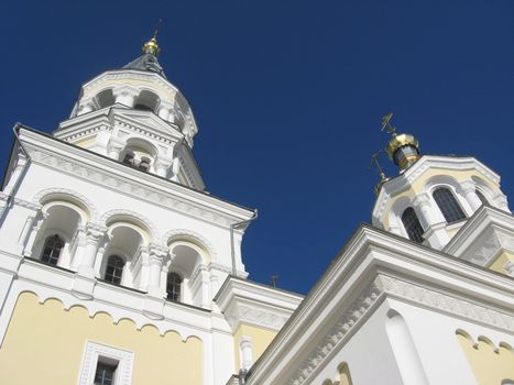 Beautiful church on a background of the blue sky